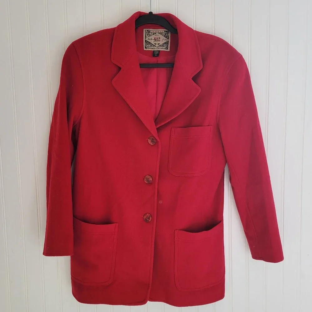 Express Red wool / nylon / cashmere jacket - Picture 2 of 14